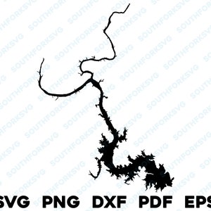Lake Lyndon B. Johnson Texas Landkarte Form Silhouette svg png dxf pdf eps Vektorgrafik Schnitt Gravur Laser-Datei Bild Boot See Haus