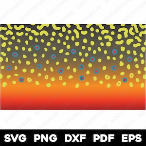 Brook Trout Skin Pattern Updated svg png dxf eps pdf rainbow brook brown golden trout fly fishing design vector fishing hunting outdoors