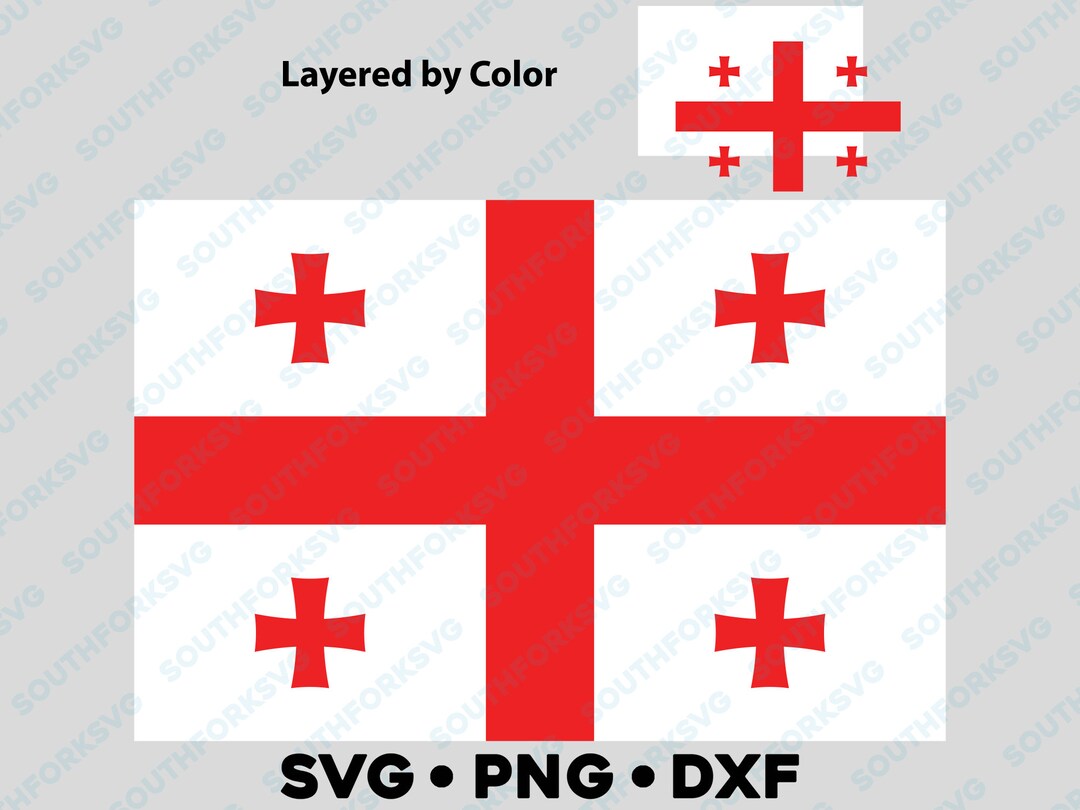 Georgia National Country Flag Svg Png Dxf Layered by Color - Etsy