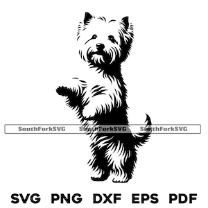 West Highland White Terrier Hund svg png dxf eps pdf | Vektorgrafik Datei Laser Clip Art schneiden | sofortiger digitaler Download kommerzielle Nutzung