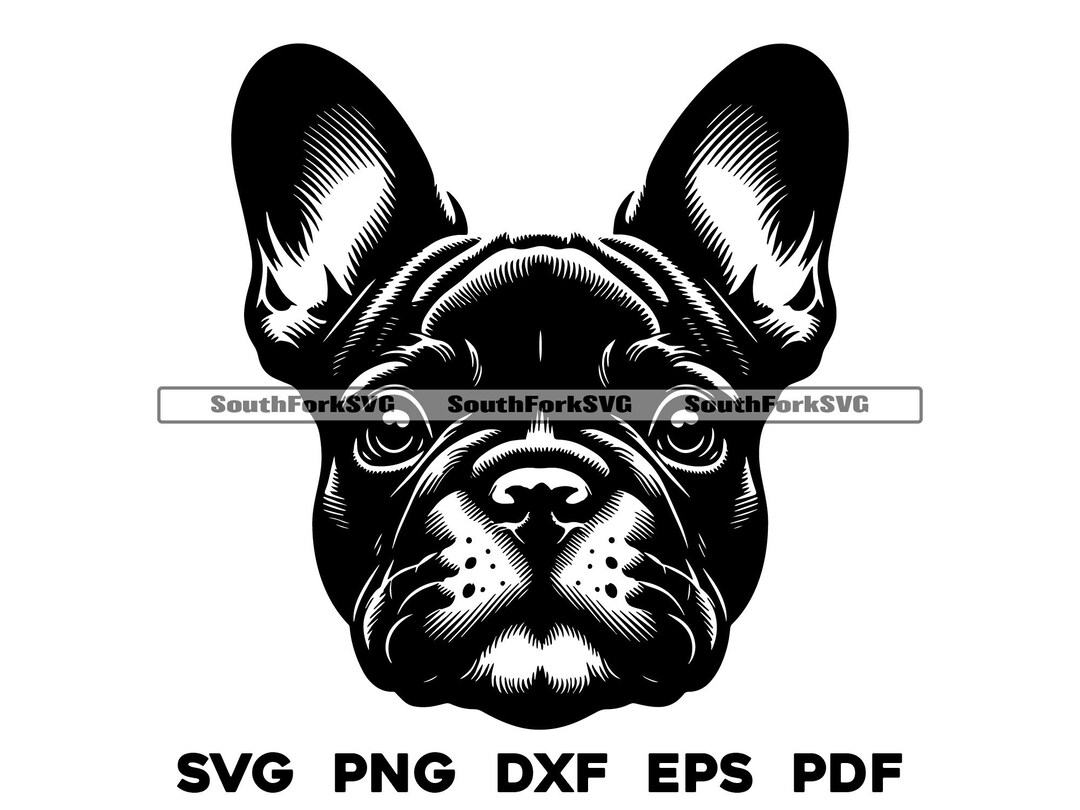 French Bulldog Head Design 1 | Svg Png Dxf Eps Pdf | Vector Graphic Cut ...