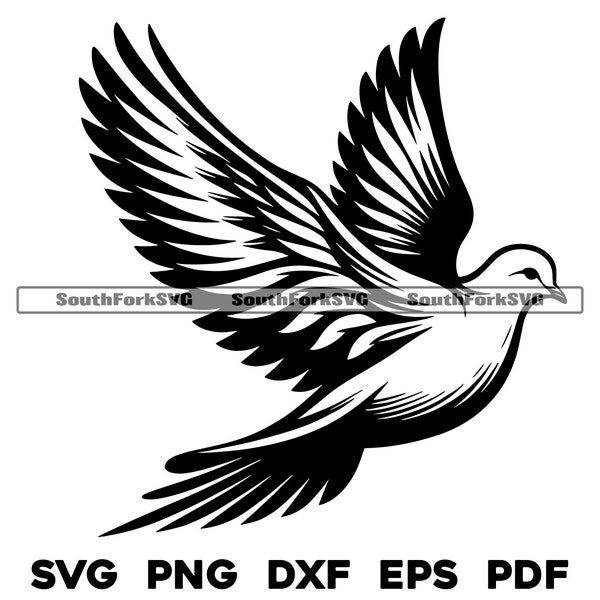 Flying Dove svg png dxf eps pdf | vector graphic design cut print dye sub laser engrave cnc digital files commercial use