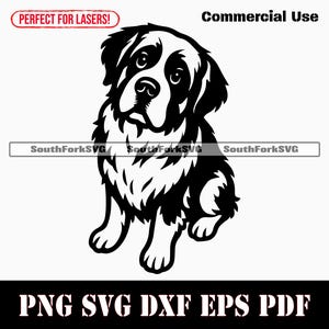 Sint-bernard bedelen svg png dxf eps pdf | vectorafbeelding stencil gesneden bestand laser clip art print instant digitale download commercieel gebruik