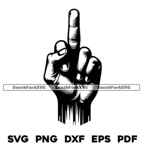Middle Finger svg png dxf eps pdf | vector graphic cut file laser clip art instant digital download commercial use