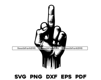 Middelvinger svg png dxf eps pdf | vectorafbeelding gesneden bestand laser clip art instant digitale download commercieel gebruik