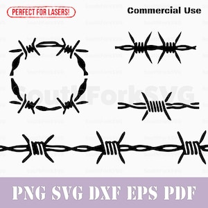 Simple Barbed Wire Bundle svg png dxf eps pdf | vector graphic design cut print dye sub laser engrave files commercial use