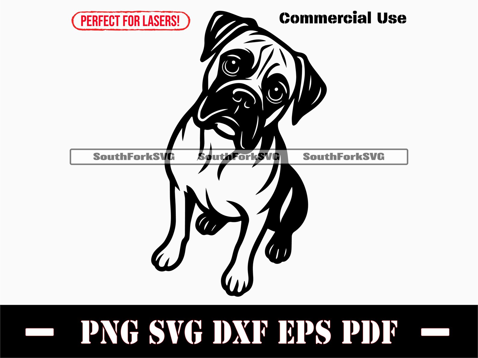 Boxer Begging Svg Png Dxf Eps Pdf | Vector Graphic Stencil Cut File ...