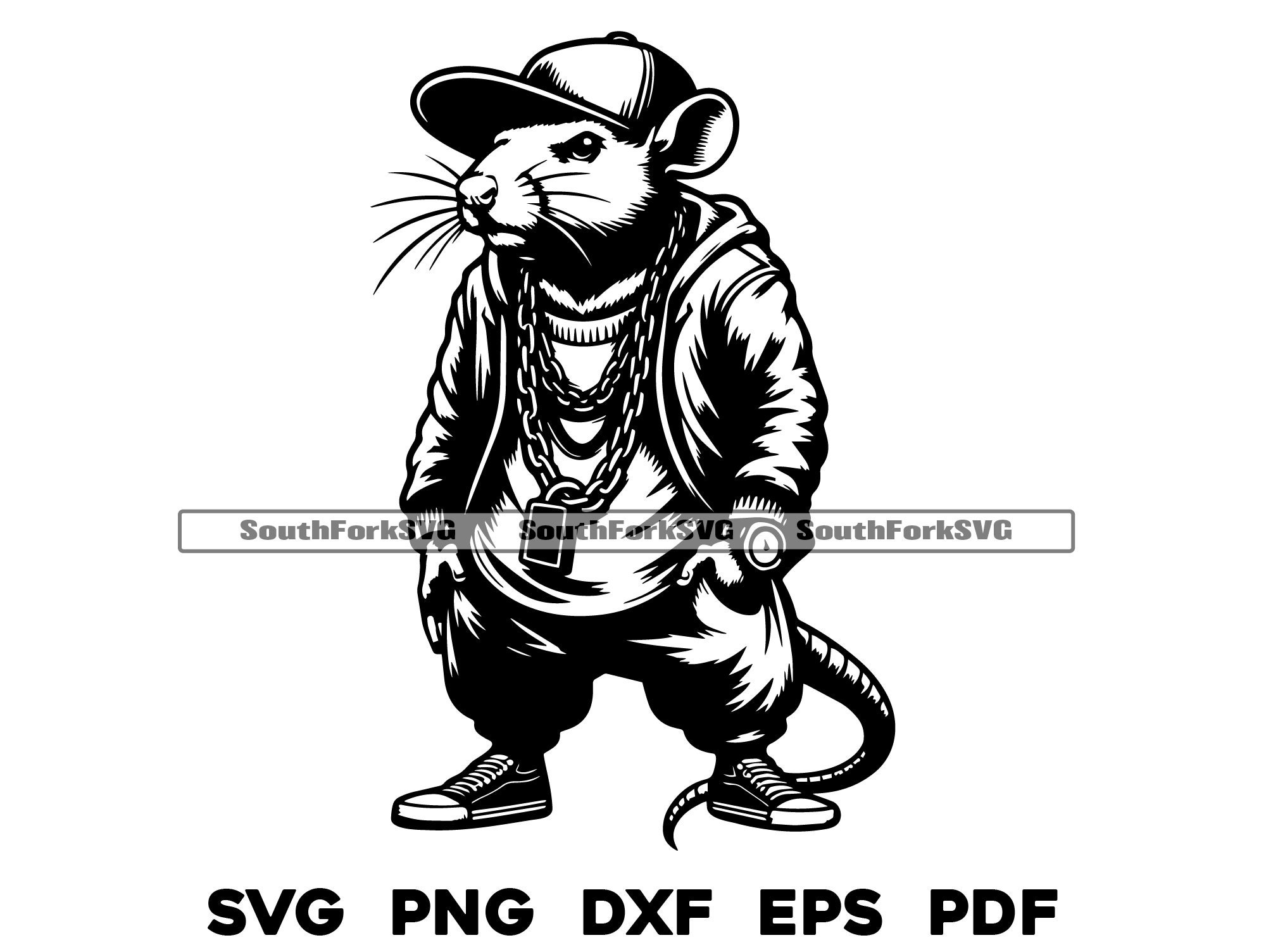 Gangster Rat Cartoon Svg Png Dxf Eps Pdf | Laser Cut Print Engrave Dye ...