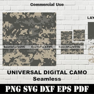 Patrón universal de camuflaje digital sin costuras / svg png dxf eps pdf / gráfico vectorial cortado con láser, descarga instantánea, uso comercial