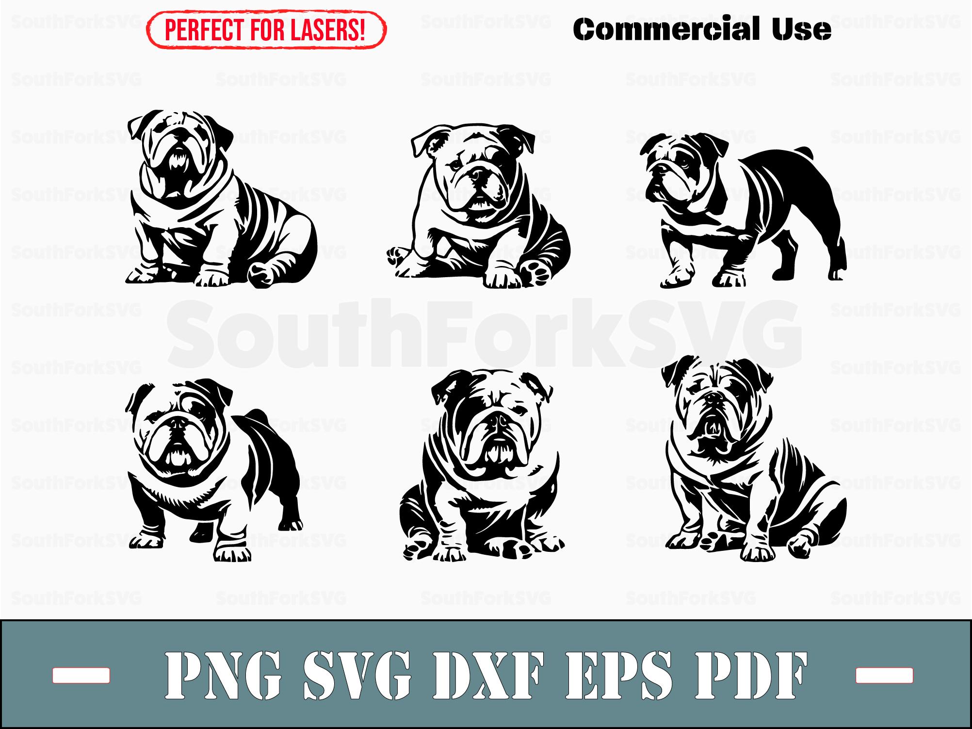 Bulldog Bundle Pack in Svg Png Dxf Eps Pdf | Vector Graphic Cut File ...