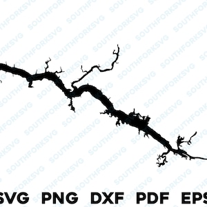 Wilkens Lake Tennessee Alabama Fluss Karte Form Silhouette svg png dxf pdf eps Vektorgrafik Schnitt Gravur Laserdatei Bild Haus