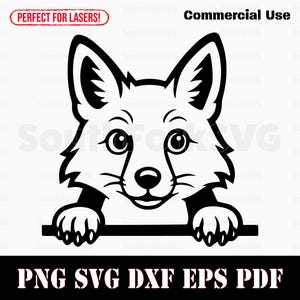Renard furtif svg png dxf eps pdf | Conception graphique vectorielle découpée au pochoir colorant sous impression laser gravure fichiers téléchargement immédiat usage commercial
