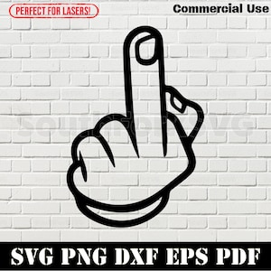 Cartoon Middle Finger svg png dxf eps pdf | vector graphic cut file laser clip art instant digital download commercial use