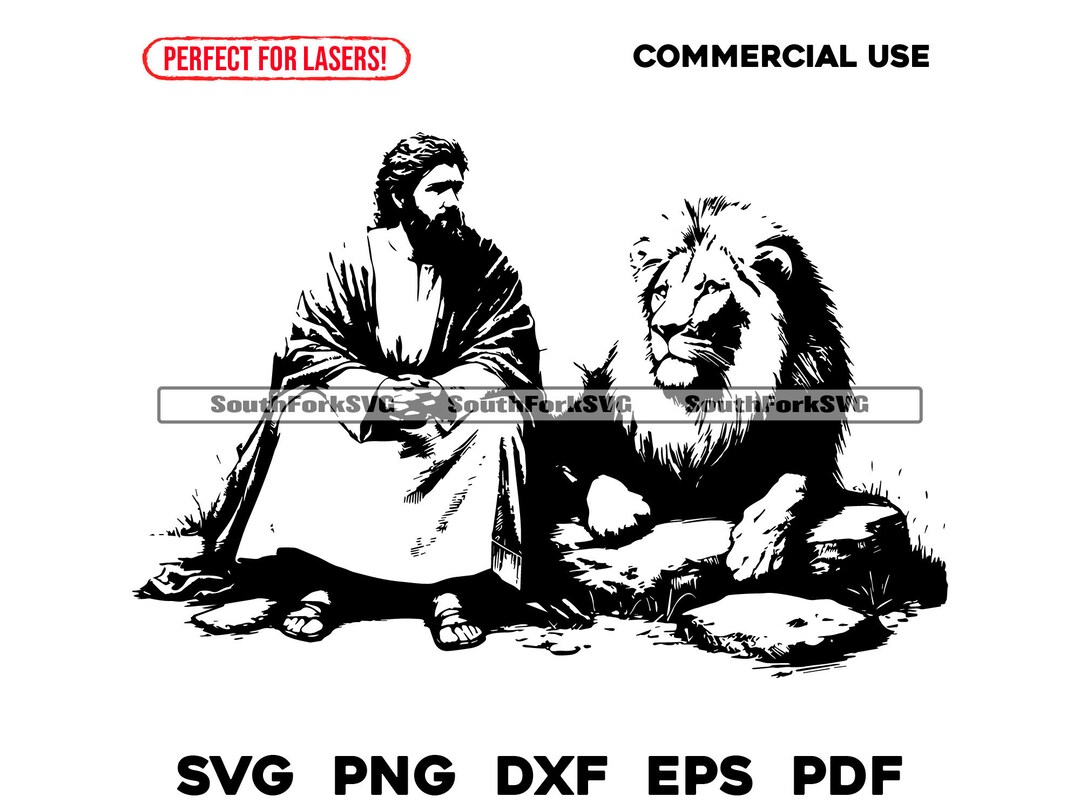 Daniel in the Lion's Den Laser Engrave Files Svg Png Dxf Eps Pdf ...