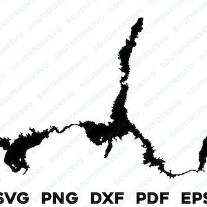 Lake Mead Nevada kaart vorm silhouet svg png dxf pdf eps vector grafisch ontwerp gesneden gravure laserbestand afbeelding boot meerhuis