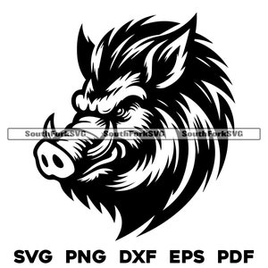 Javali Cabeça de Porco Escola Secundária Mascote do Time Esportivo svg png dxf eps pdf | design de gráficos vetoriais corte impressão sublimação laser arquivos digitais