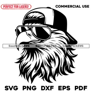 Bald Eagle Mullet Trucker Hat svg png dxf eps pdf | vector grafisch ontwerp gesneden print kleurstof sub laser graveren cnc digitale bestanden commercieel gebruik