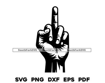 Middelvinger svg png dxf eps pdf | vectorafbeelding gesneden bestand laser clip art instant digitale download commercieel gebruik