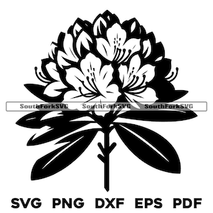 Design floral de flor de rododendro svg png dxf eps pdf | arquivo de corte de gráfico vetorial a laser clip art | download digital instantâneo uso comercial