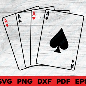 Azen speelkaarten svg png dxf eps pdf Schoppenaas transparant gesneden bestand graveren cnc Clip Art Clubs harten diamanten vectorafbeelding