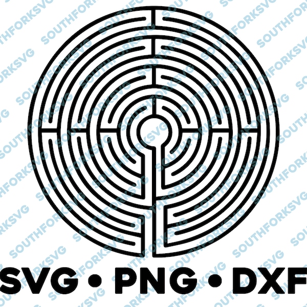 Circle Labyrinth SVG PNG DXF symbol vector transparent  cameo silhouette ancient greek mythology minotaur egypt medieval maze puzzle