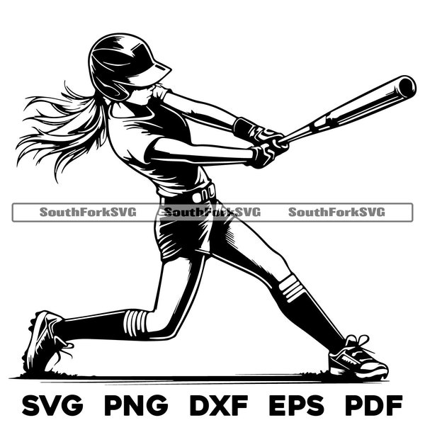 Softball Player svg png dxf eps pdf | transparent graphic design cut print dye sub laser cnc files commerical use