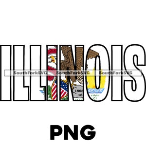 Ontwerp vlag staat van Illinois | ALLEEN PNG | grafisch ontwerp print dye sublimatie | direct digitaal downloaden voor commercieel gebruik