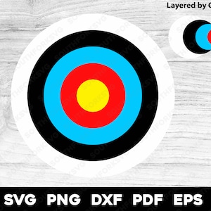 Simple Target Layered by Color | svg png dxf eps pdf | vector graphic design cut print dye sub laser engrave cnc files commercial use