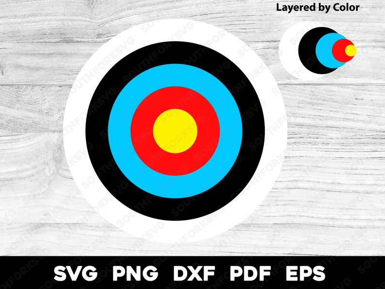 Simple Target Layered by Color | Svg Png Dxf Eps Pdf | Vector Graphic ...