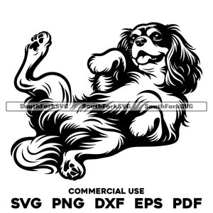 Cavalier King Charles Spaniel Dog svg png dxf eps pdf | arquivo de corte de gráfico vetorial a laser clip art | download digital instantâneo uso comercial