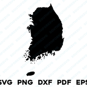 Corea del Sud Paese Silhouette e forme di contorno svg png dxf pdf eps disegno grafico vettoriale taglio incidere laser file immagine mappa