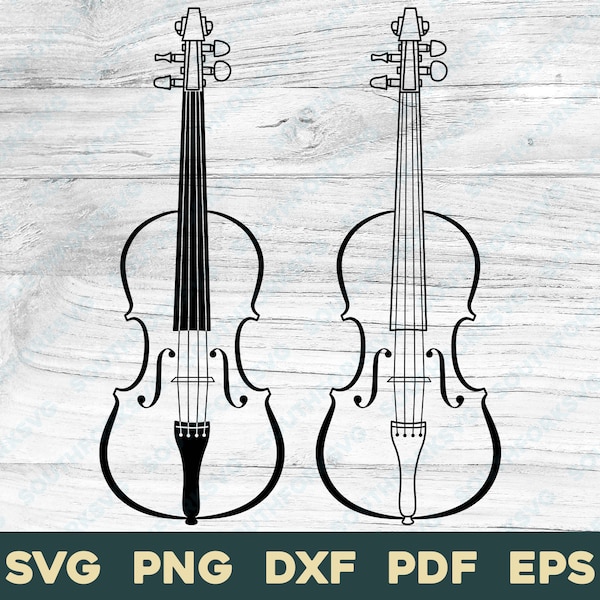 Violins Design Bundle | svg png dxf eps pdf | Violinist vector graphic cut file laser clip art | instant digital download commercial use