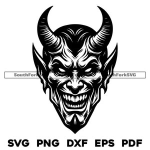 Duivelse hoofd svg png dxf eps pdf | transparant vector grafisch ontwerp gesneden print kleurstof sub laser graveerbestanden commercieel gebruik
