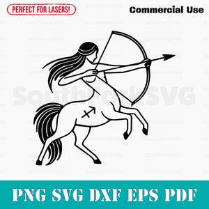 Sagittaire minimaliste Boho Chic signe du zodiaque svg png dxf pdf eps | Conception graphique de vecteur impression découpée fichier laser sub laser utilisation commerciale