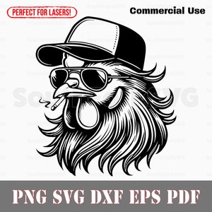 Chapeau de camionneur poulet mulet svg png dxf eps pdf | Conception graphique vectorielle découpée, impression, teinture, sous, gravure laser, cnc, fichiers numériques, utilisation commerciale
