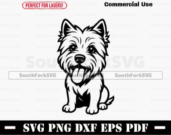 West Highland White Terrier big head svg png dxf eps pdf vector graphic cut file laser stencil clip art digital download commercial use
