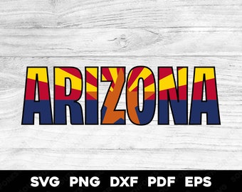 Arizona State Flagge Name Design | svg png dxf eps pdf | Vektorgrafik Design Cut Print Dye Sub Laser gravieren digitale Dateien