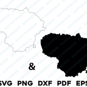 Litauen Land Silhouette und Umrisse Formen svg png dxf pdf eps Vektorgrafik