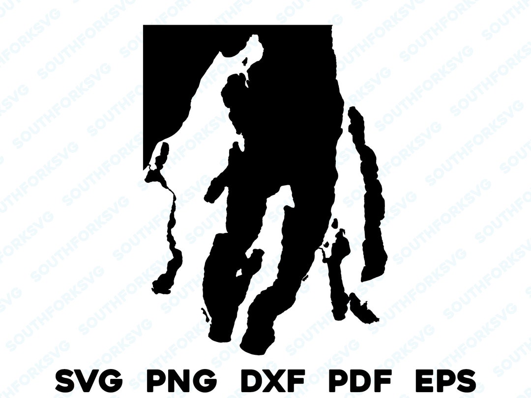 Grand Traverse Bay Michigan Map Shape Silhouette Svg Png Dxf Pdf Eps