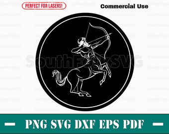 Sagittarius Zodiac Centaur Design | svg png dxf pdf eps | vector graphic design cut print dye sub laser engrave digital files commercial use