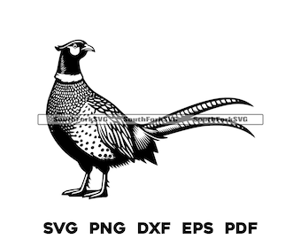 Standing Pheasant Design 2 svg png dxf eps pdf / disegno grafico vettoriale taglio stampa tintura sub laser incide cnc file digitali uso commerciale