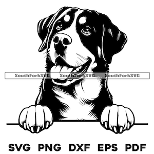Größerer Schweizer Sennenhund spähen png dxf eps pdf Vektorgrafik Schnittdatei Laser Clip Art Sofortiger Download Kommerziell nutzbar
