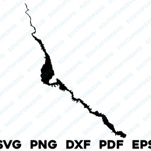Lake Havasu Arizona California Mapa Forma Silueta svg png dxf pdf eps vector diseño gráfico corte grabado archivo láser imagen barco lago