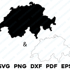 Schweiz Land Silhouette & Umrisse Formen svg png dxf pdf eps Vektorgrafik