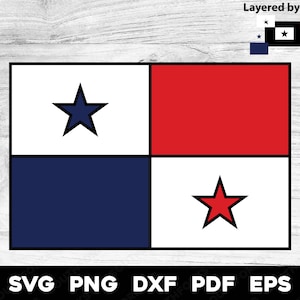 Panama Flag 2 | svg png dxf eps pdf | Layered by Color vector graphic cut print dye sub cnc laser engrave design digital files