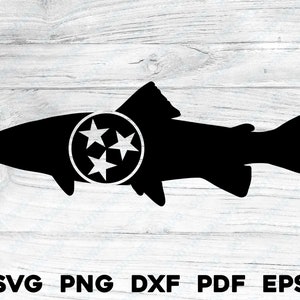 Tennessee Tri Star vlag forel zwart svg png dxf eps pdf | vector grafisch ontwerp knippen afdrukken lasergraveren cnc-bestand commercieel gebruik