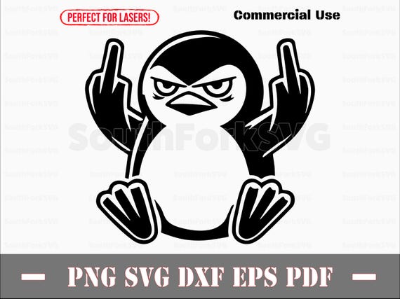 ペンギンの中指 svg png dxf eps pdf | レーザー彫刻カット印刷