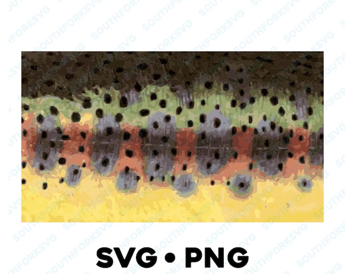 Brook Trout Skin Pattern SVG PNG Vector Transparent Cameo Silhouette ...