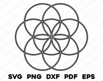 Seed of Life 1 | svg png dxf eps pdf | graphic design cut print laser engrave files | instant digital download commercial use