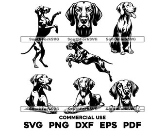 Vizsla Dog Breed Designs Bundle svg png dxf eps pdf | vector graphic cut file laser clip art | instant digital download commercial use